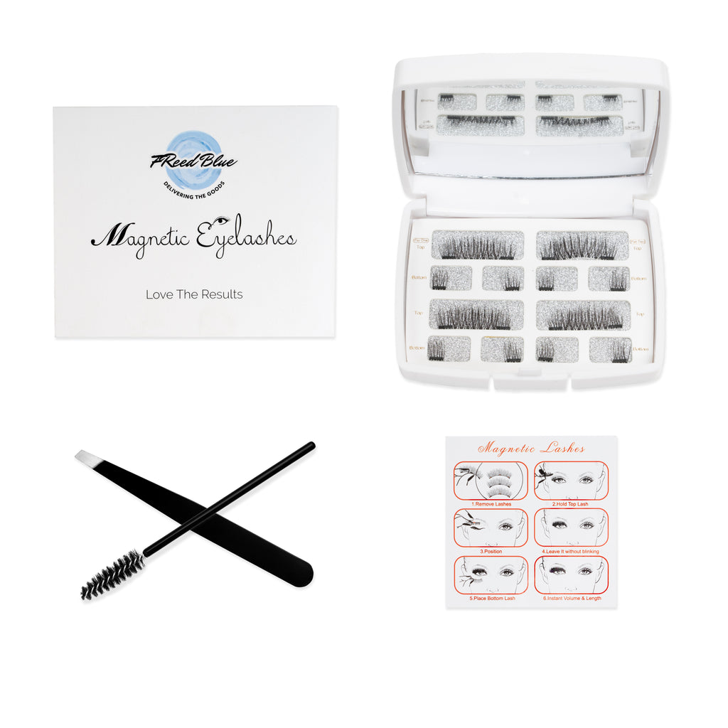 FReed Blue 2 Pair, 30MM/11MM, 52HB/S, Reusable Magnetic Eyelashes, Wider, More Refined Eyelashes